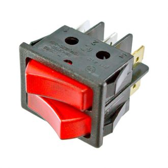 Interruptor duplo com sinalizador Vermelho 230V